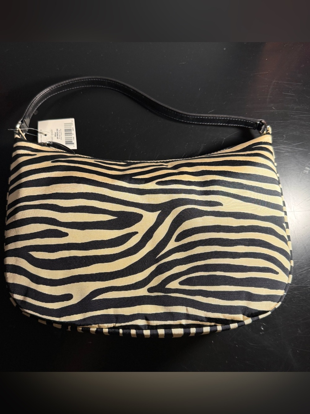 NWT Kate Spade Zebra Print Shoulder Bag - Black & Cream Fabric